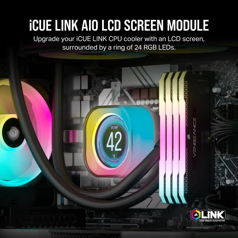 Corsair iCUE LINK LCD-Display-Modul, LCDDisplayModul, Upgrade-Kit UpgradeKit Black Schwarz (CW-9061011-WW) (CW9061011WW)