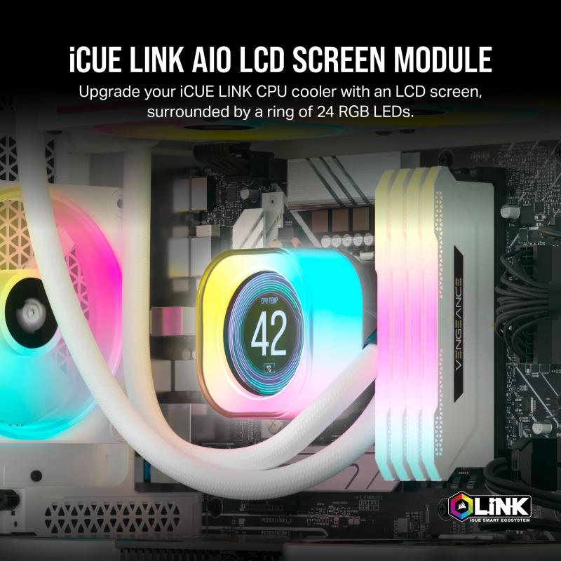 Corsair iCUE LINK LCD-Display-Modul, LCDDisplayModul, Upgrade-Kit UpgradeKit White (CW-9061012-WW) (CW9061012WW)