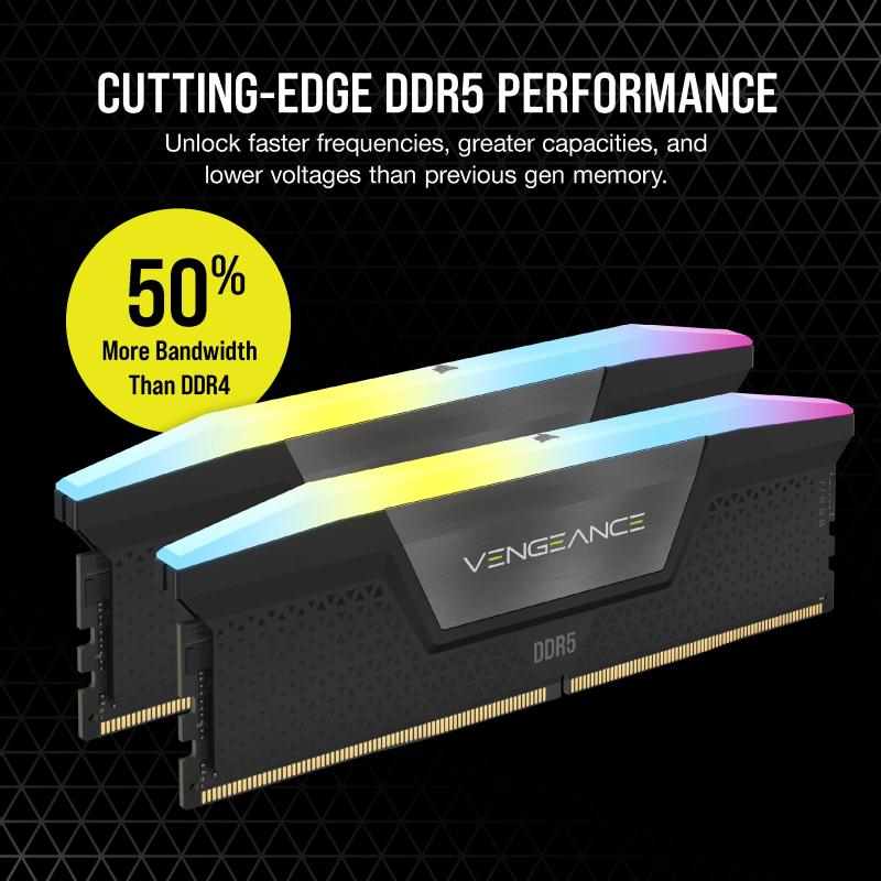 Corsair Vengeance RGB DDR5 16GB (2x8GB) 5200MHz (CMH16GX5M2B5200C40)