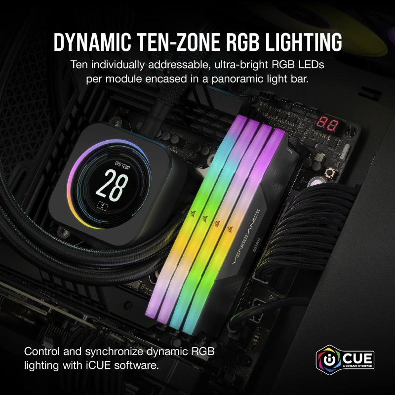 Corsair Vengeance RGB DDR5 16GB (2x8GB) 5200MHz (CMH16GX5M2B5200C40)