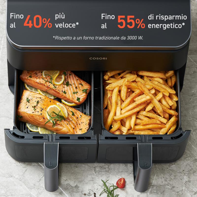 Cosori Double Airfryer 8,5l black Schwarz CAF-R901-AEU CAFR901AEU (CAF-R901-AEU)