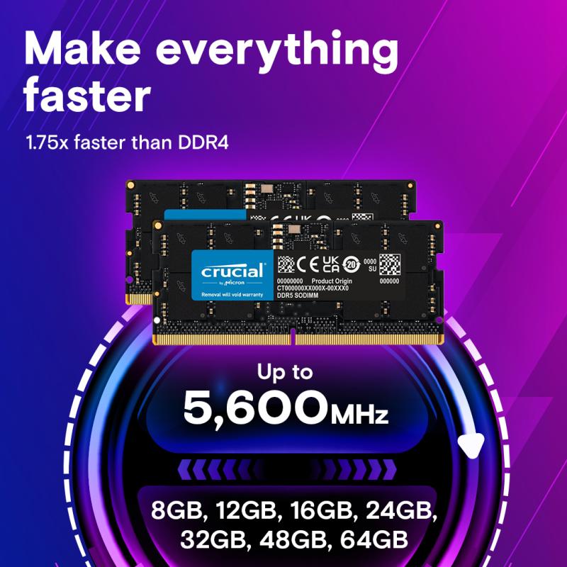 Crucial DDR5 64GB 5600MHz SO-DIMM SODIMM (CT64G56C46S5)