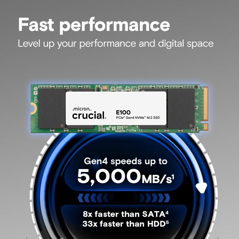 Crucial E100 Internal (CT2000E100SSD8) SSD 2TB M 2 Crucial2 Crucial 2