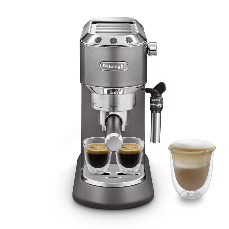 DeLonghi Coffeemachine Dedica Metallics EC785 GY DelonghiGY Delonghi GY grey with Cappuccinatore (EC785.GY)