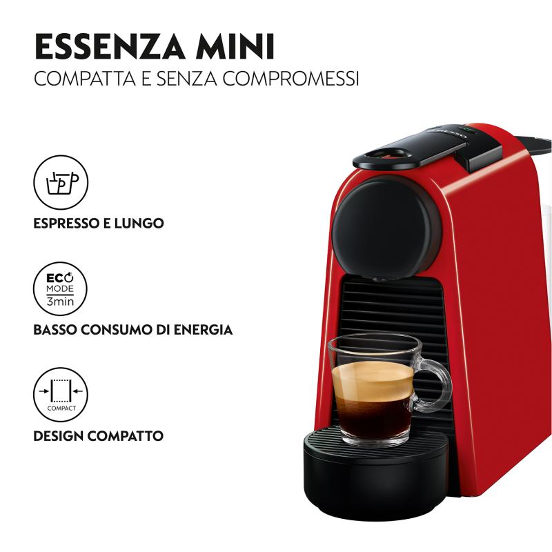 DeLonghi Coffeemachine Nespresso Essenza Mini EN85 R DelonghiR Delonghi R red (EN85.R)