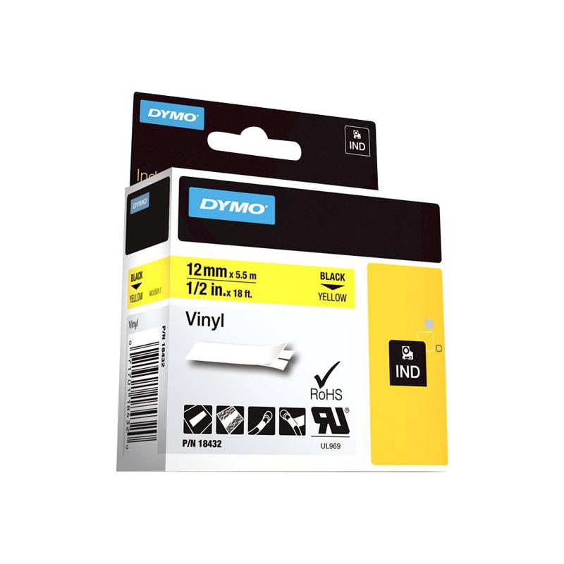 Dymo Rhino Schriftband Black Yellow (18432)