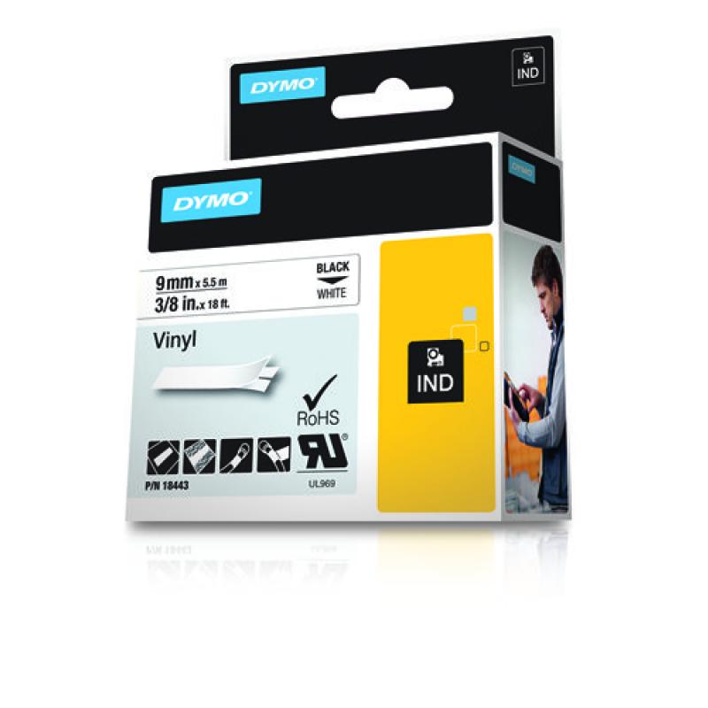 Dymo Schriftband (18443) Black White (S0718580)