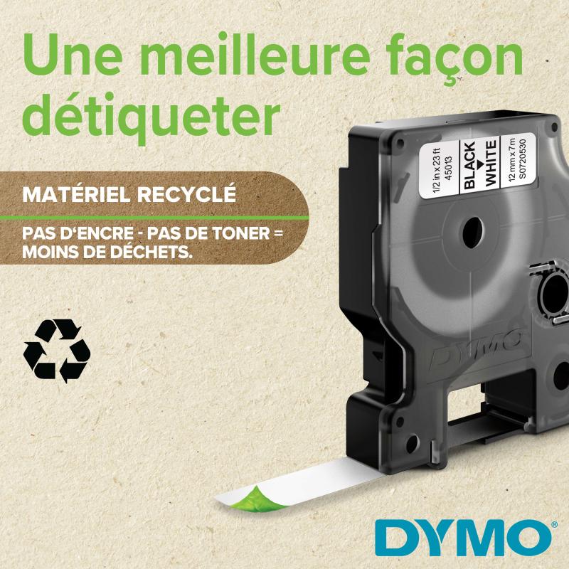 Dymo Schriftband Black White Permantent (S0718070)