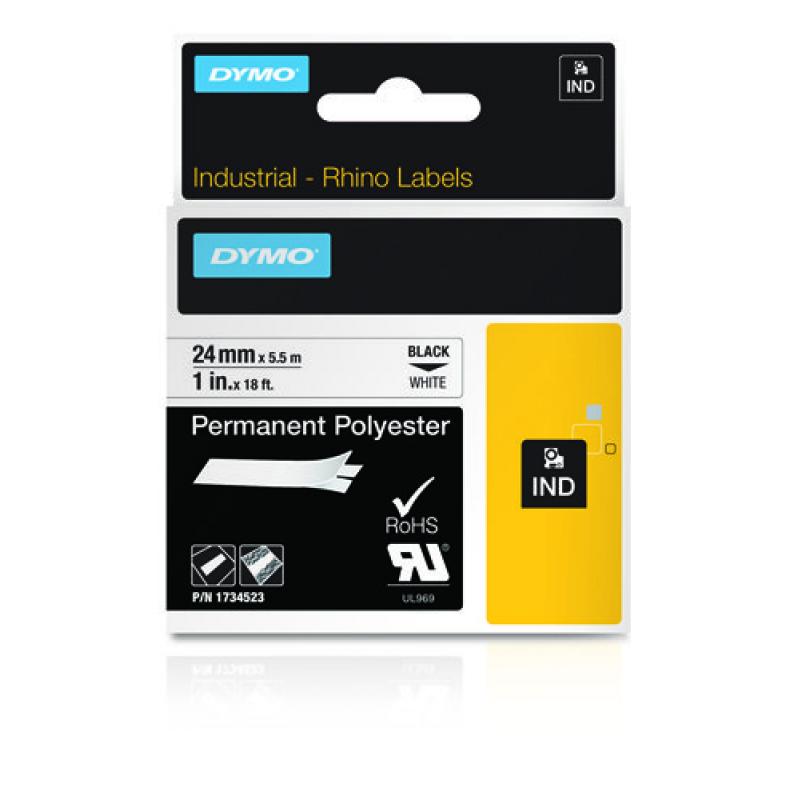 Dymo Schriftband Rhino Black White (1734523)