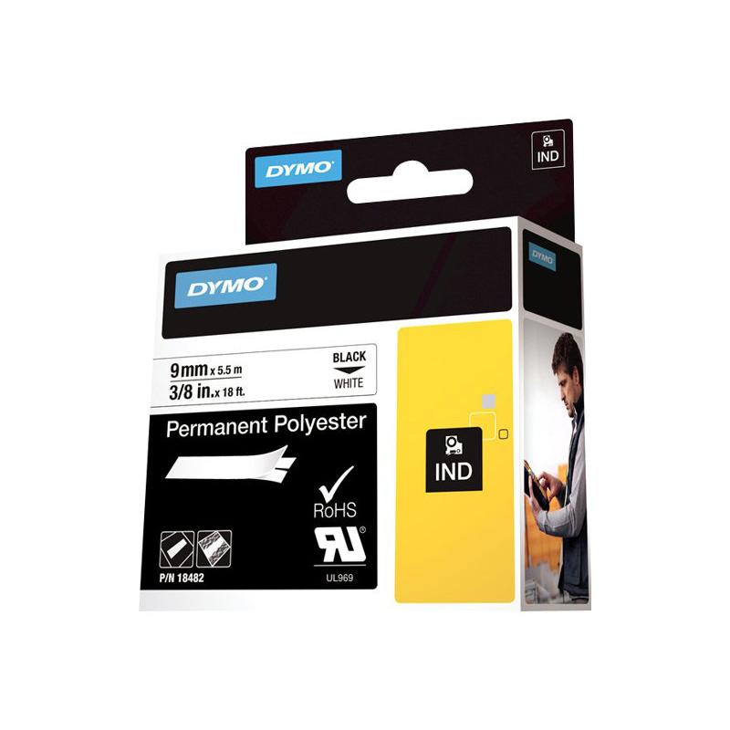 Dymo Schriftband Vinyl (18482) Black White (S0718240)