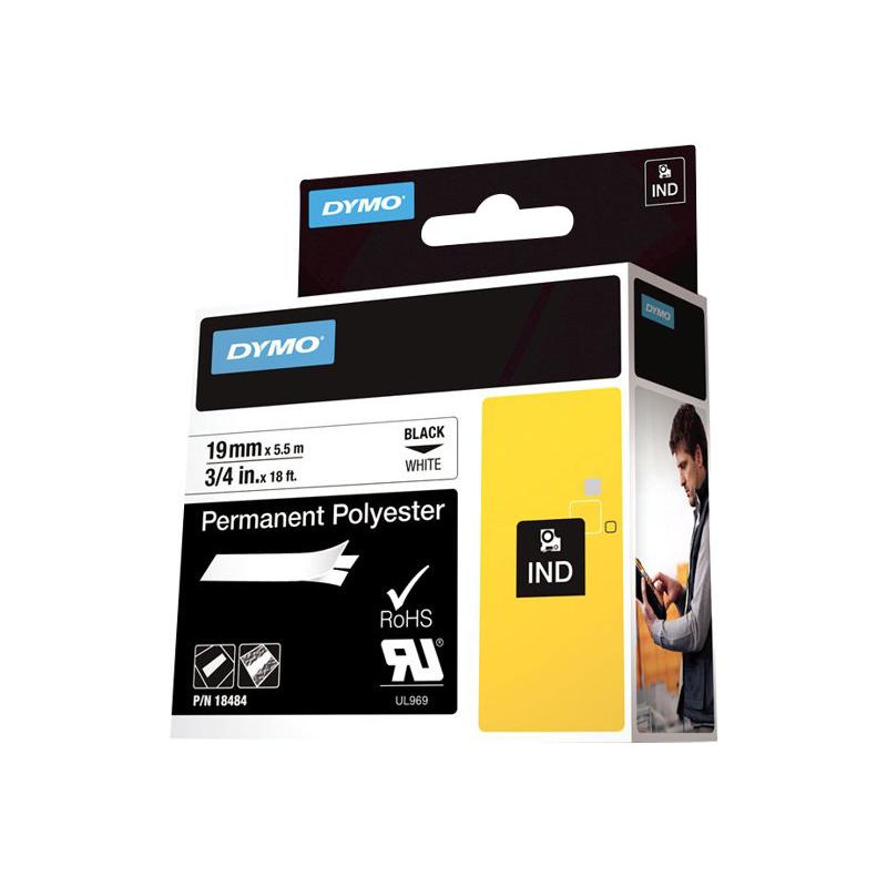 Dymo Schriftband Vinyl (18484) Black White (S0718220)