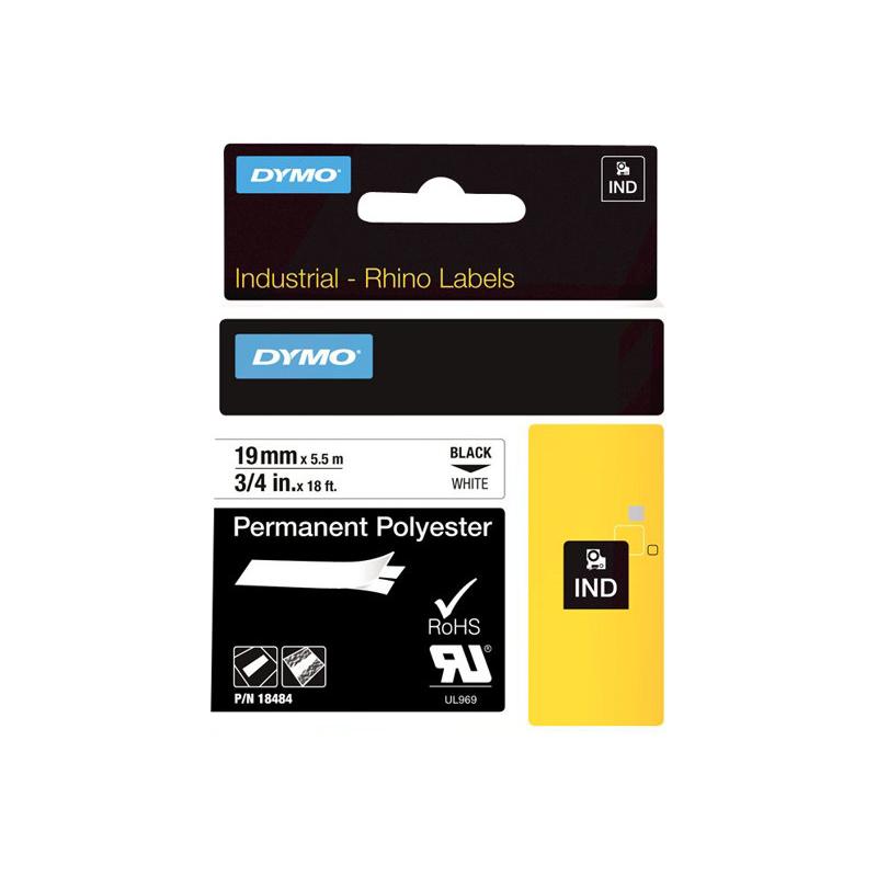 Dymo Schriftband Vinyl (18484) Black White (S0718220)
