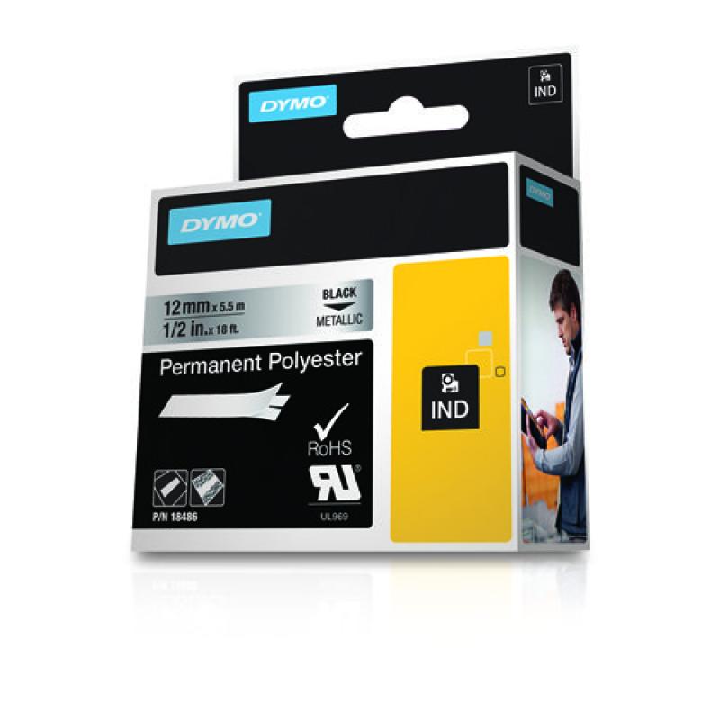 Dymo Schriftband Vinyl Black Metallic (18486)
