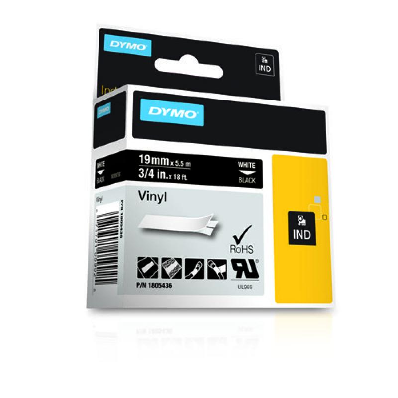 Dymo Schriftband Vinyl White Black (1805436)