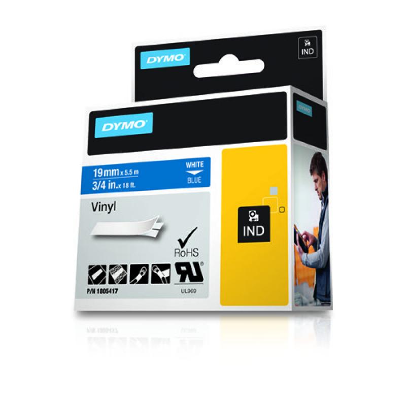 Dymo Schriftband Vinyl White Blue (1805417)