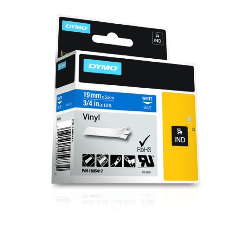 Dymo Schriftband Vinyl White Blue (1805417)
