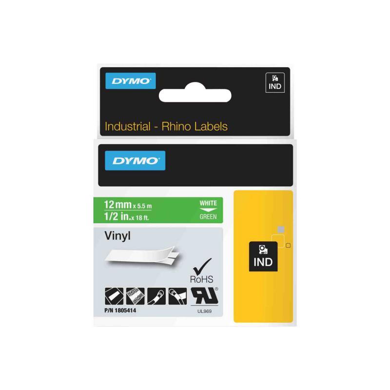 Dymo Schriftband Vinyl White Green (1805414)