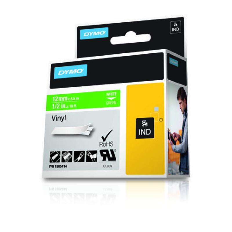 Dymo Schriftband Vinyl White Green (1805414)