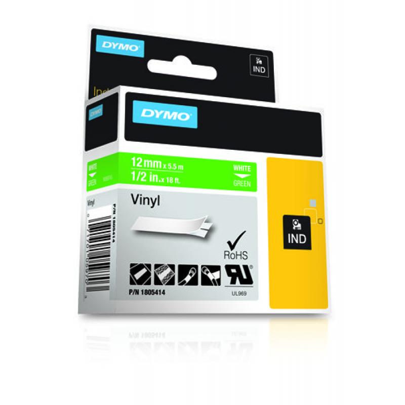 Dymo Schriftband Vinyl White Green (1805414)