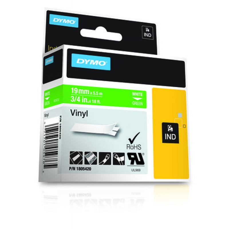 Dymo Schriftband Vinyl White Green (1805420)