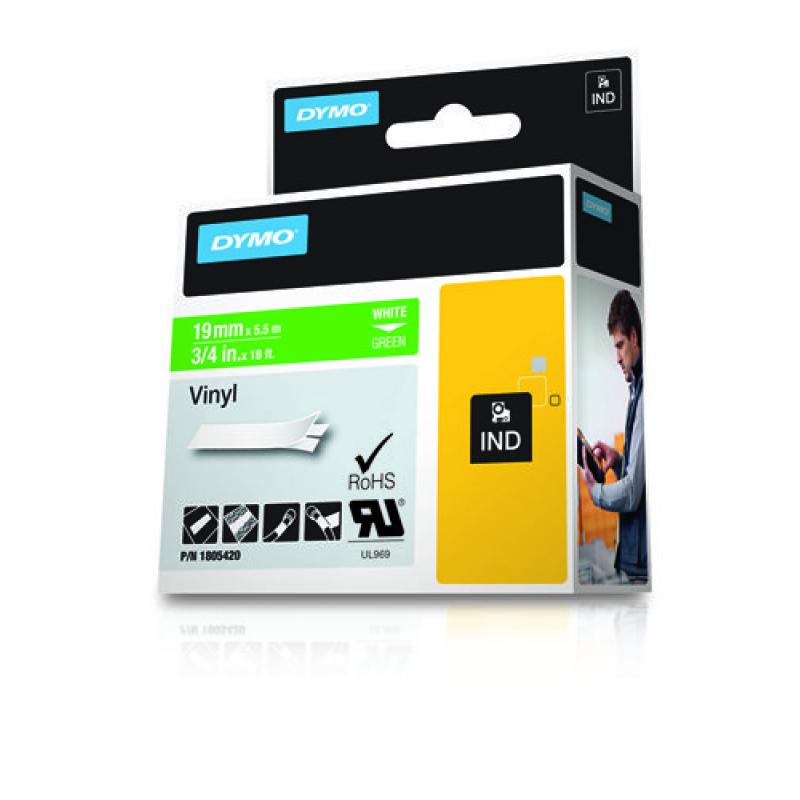 Dymo Schriftband Vinyl White Green (1805420)