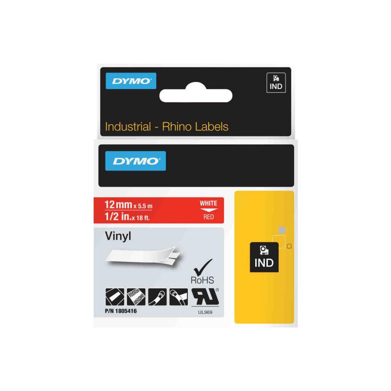 Dymo Schriftband Vinyl White Red (1805416)