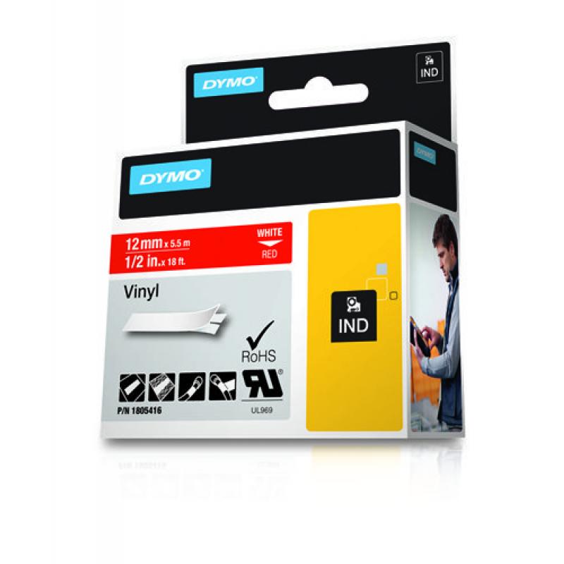 Dymo Schriftband Vinyl White Red (1805416)