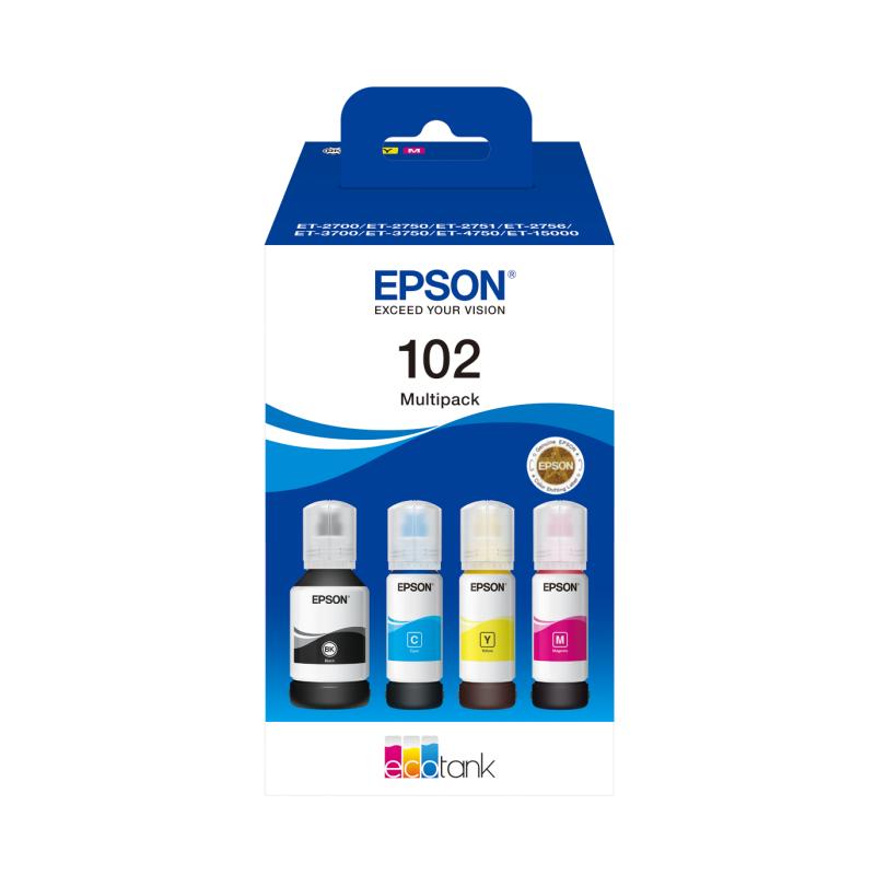 Epson Ink 102 EcoTank 4-colour 4colour Multipack (C13T03R640)