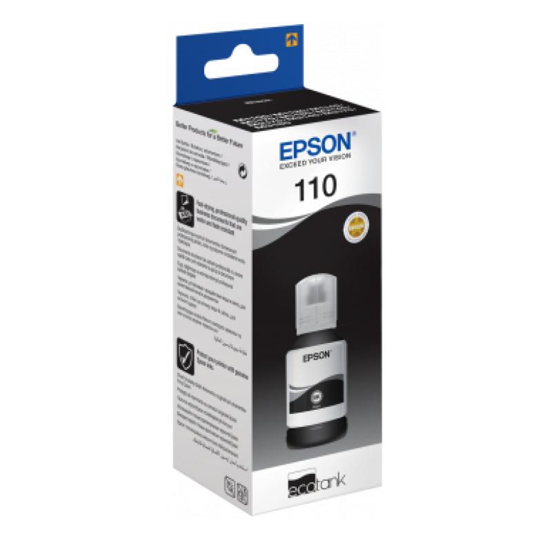 Epson Ink 110 EcoTank pigment black Schwarz ink bottle (C13T03P14A)