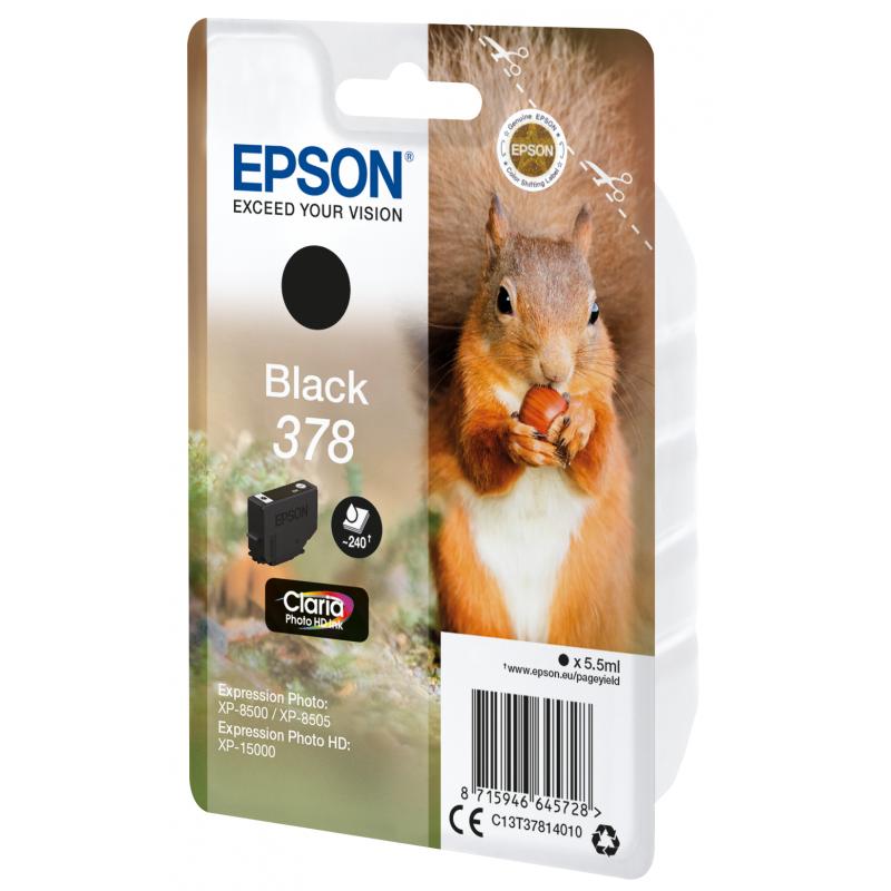 Epson Ink 378 Black Schwarz (C13T37814010)