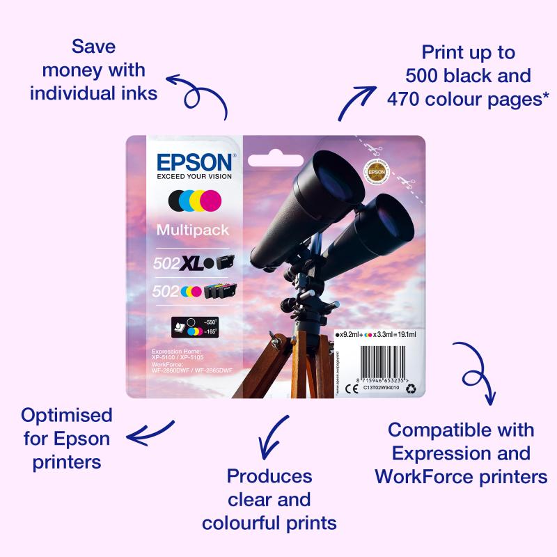 Epson Ink 502 XL Multipack (C13T02W64510) EasyMail