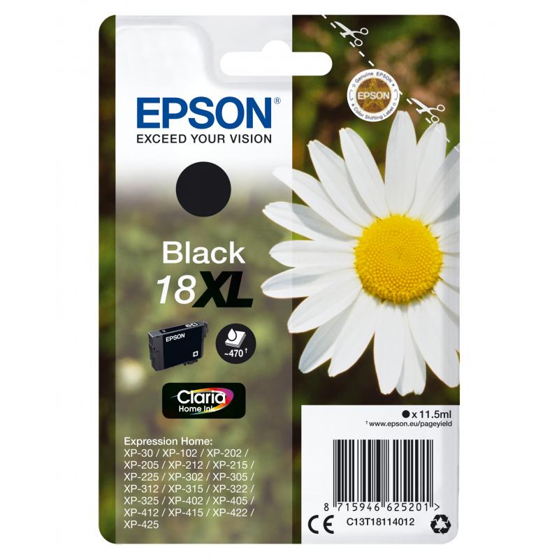 Epson Ink Black Schwarz No 18XL Epson18XL Epson 18XL (C13T18114012)