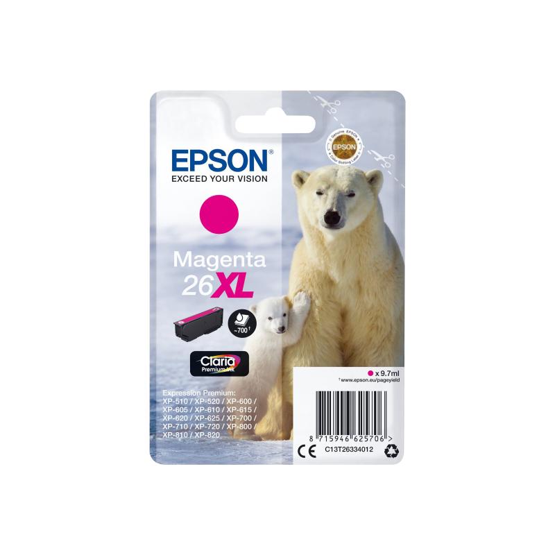 Epson Ink Magenta No 26XL Epson26XL Epson 26XL 9,7 ml (Blister) (C13T26334012)