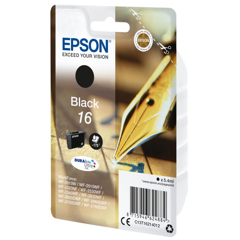 Epson Ink No 16 Epson16 Epson 16 Black Schwarz LC (C13T16214012)