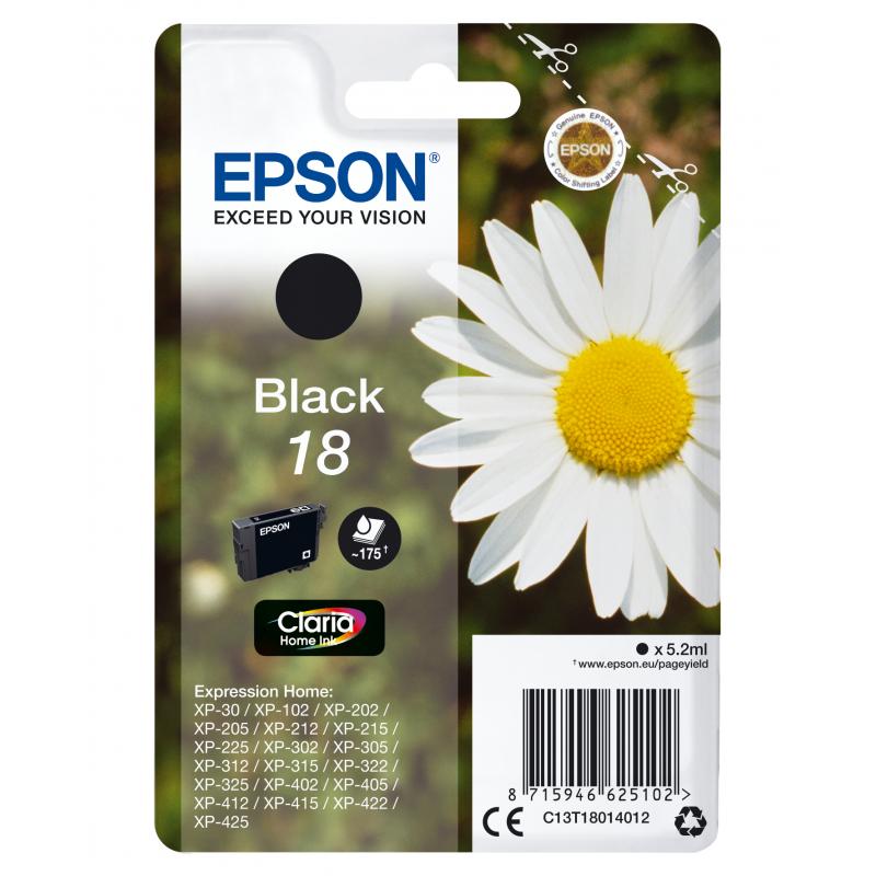 Epson Ink No 18 Epson18 Epson 18 Black Schwarz (C13T18014012)