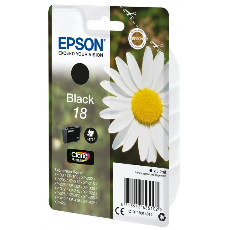 Epson Ink No 18 Epson18 Epson 18 Black Schwarz (C13T18014012)