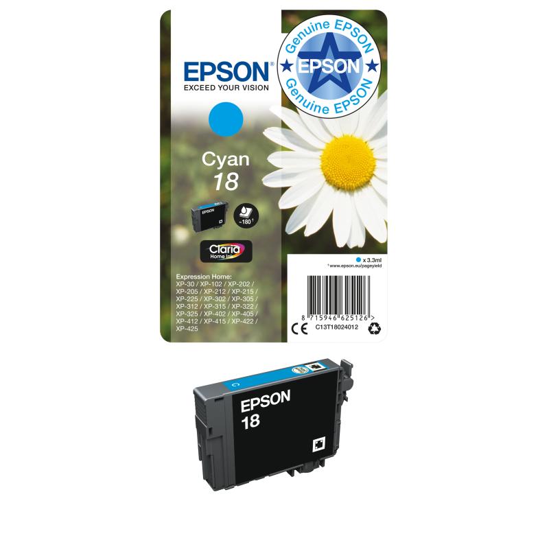 Epson Ink No 18 Epson18 Epson 18 Cyan (C13T18024012)