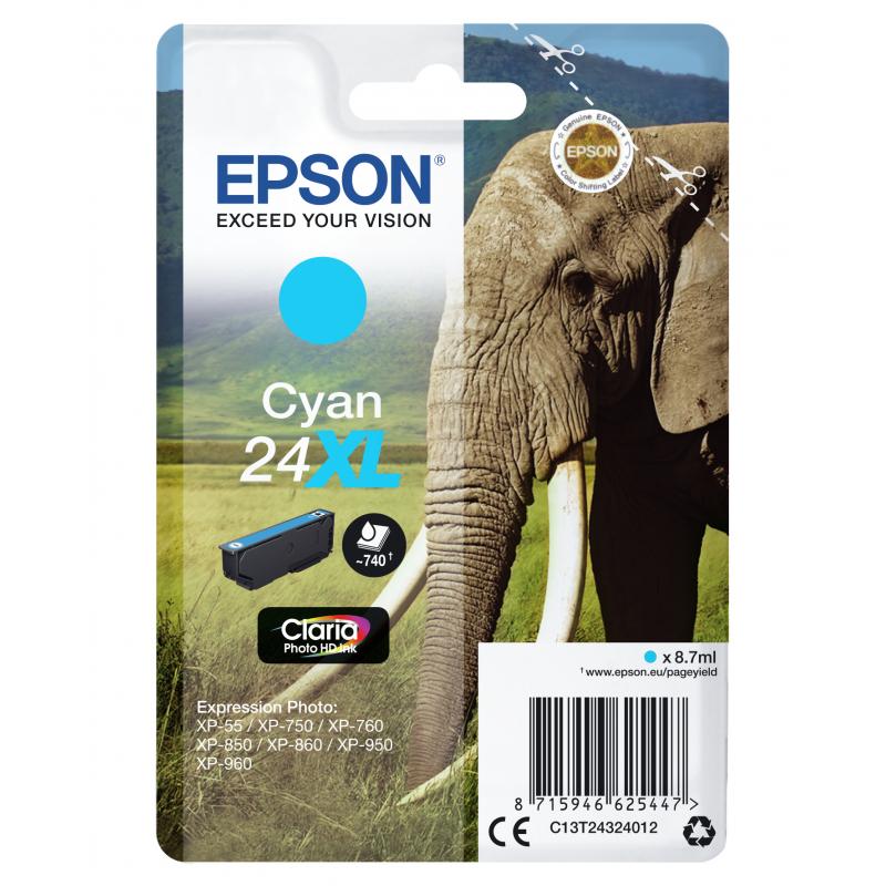 Epson Ink No 24 Epson24 Epson 24 XL Cyan (C13T24324012)