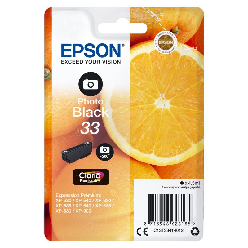 Epson Ink Premium Black Schwarz Photo No 33 Epson33 Epson 33 (C13T33414012)
