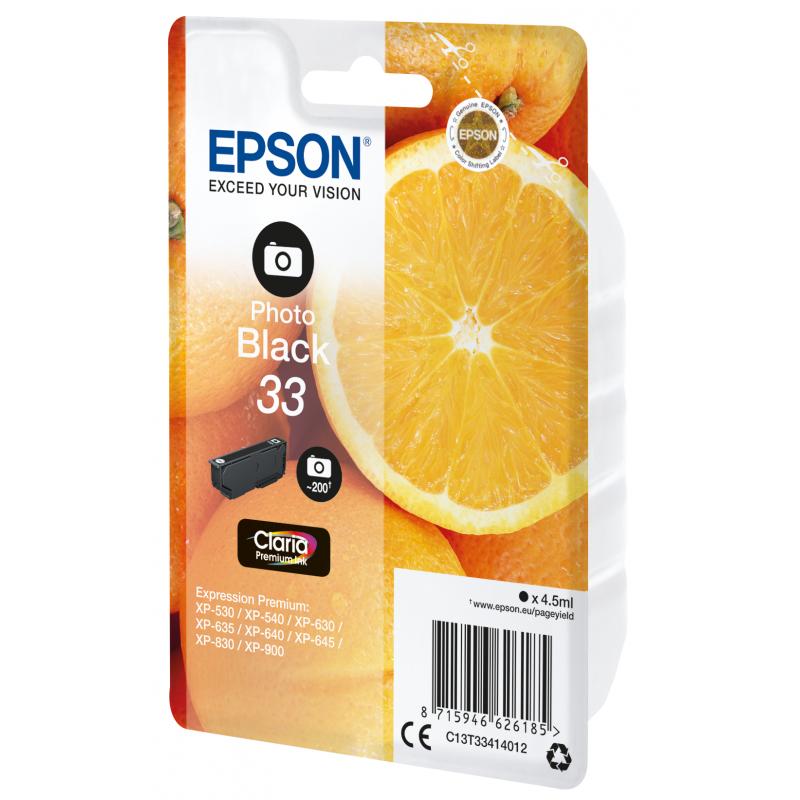 Epson Ink Premium Black Schwarz Photo No 33 Epson33 Epson 33 (C13T33414012)