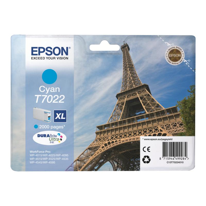 Epson Ink T7022 XL Cyan (C13T70224010)