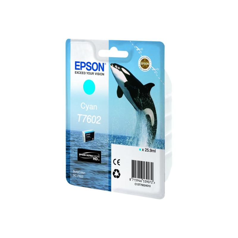 Epson Ink T7602 Cyan (C13T76024010)