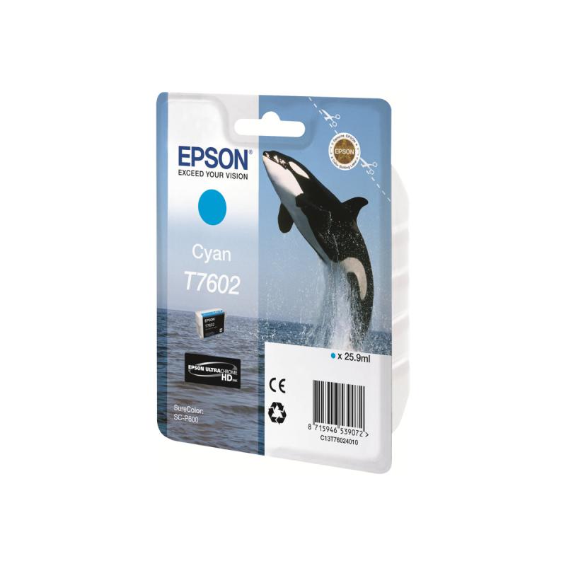 Epson Ink T7602 Cyan (C13T76024010)
