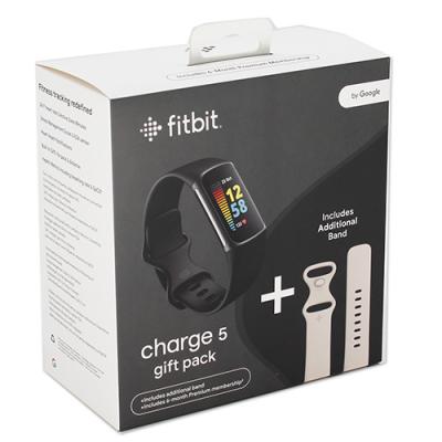 Fitbit Activitytracker Charge 5 black Schwarz Bundle + white strap (FB421BKBK-EUBNDL) (FB421BKBKEUBNDL)