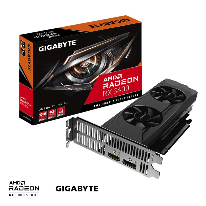 Gigabyte Radeon RX 6400 D6 LOW PROFILE 4G (GV-R64D6-4GL) (GVR64D64GL)