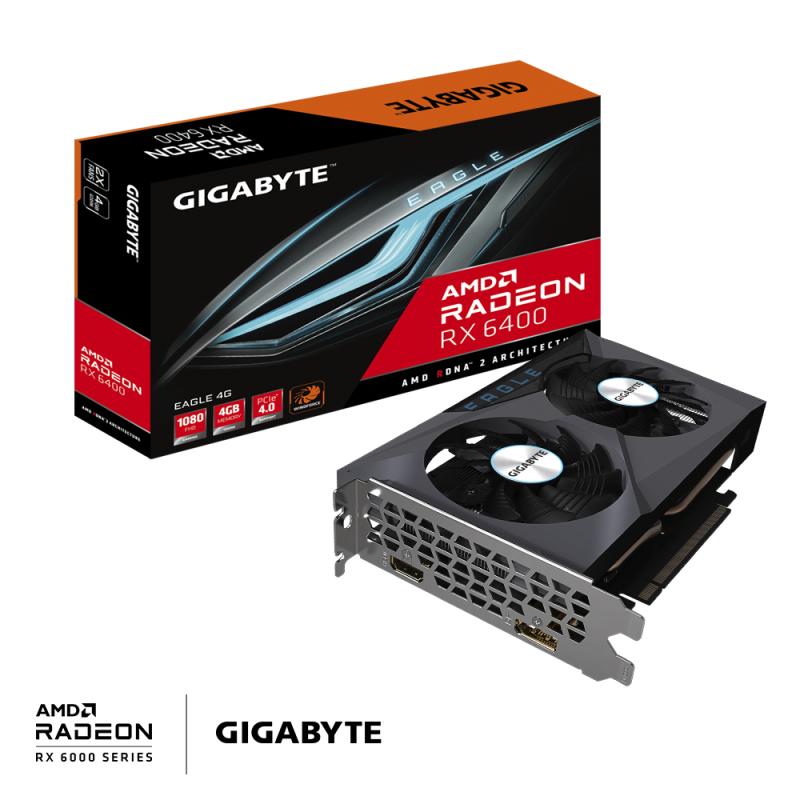 Gigabyte Radeon RX 6400 EAGLE 4G (GV-R64EAGLE-4GD) (GVR64EAGLE4GD)