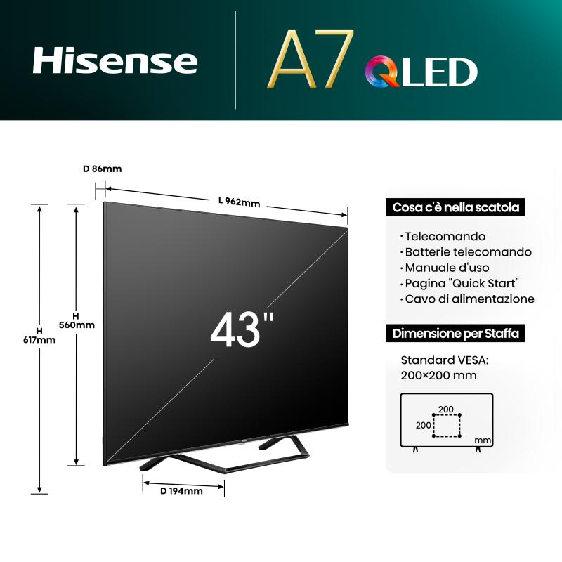 HISENSE TV (43A7NQ) QLED