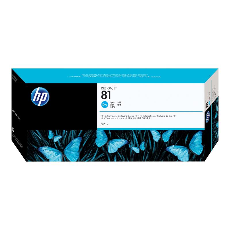 HP 81 680 ml Cyan Original Tintenpatrone (C4931A)