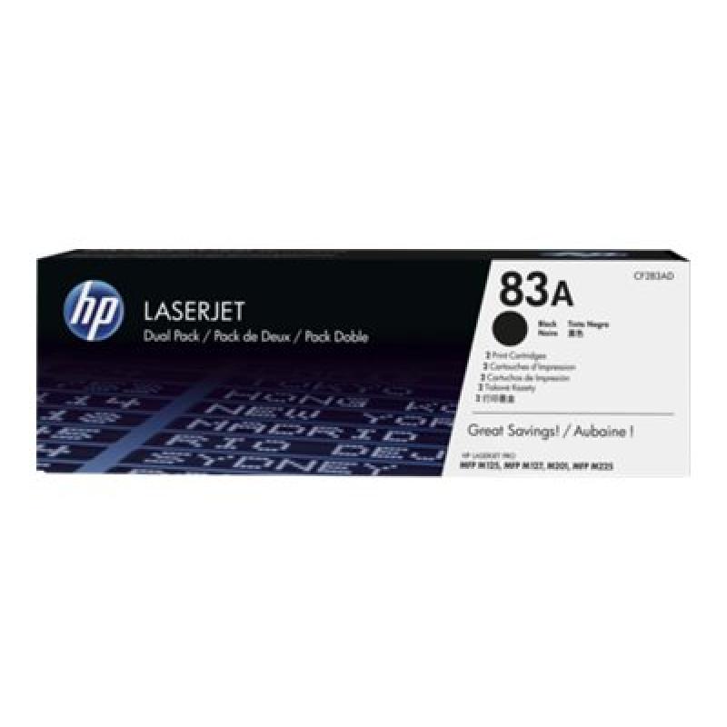 HP Cartridge No 83A HP83A HP 83A Dual Pack Black Schwarz (CF283AD)