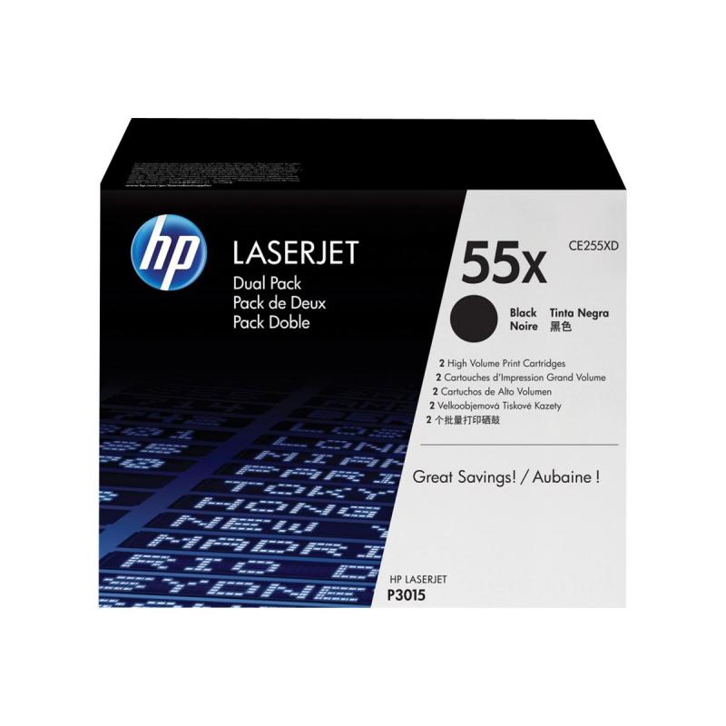 HP (CE255XD) No 55X HP55X HP 55X Dual Pack Black Schwarz Cartridge (CE255XD)